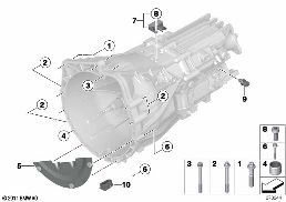 GEARBOX MOUNTING PARTS diagram for BMW 5 Series F10 LCI 528i
