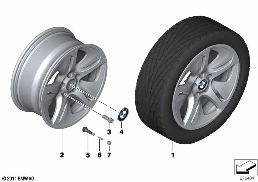 BMW LA WHEEL STREAMLINE 364 - 18'' diagram for BMW 5 Series F10 LCI 530d