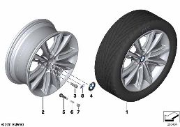 BMW M LA WHEEL, V SPOKE 464 diagram for BMW 5 Series F10 LCI 530d