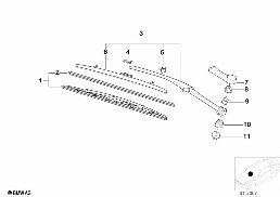 LEFT WIPER ARM/WIPER BLADE diagram for BMW 5 Series E39 528i
