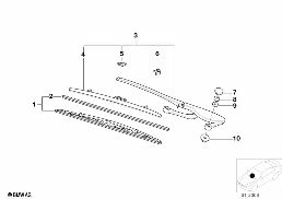 RIGHT WIPER ARM/WIPER BLADE diagram for BMW 5 Series E39 528i