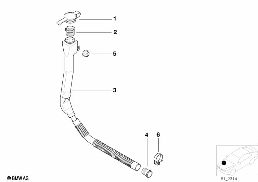 FILLER PIPE FOR WASH CONTAINER diagram for BMW 5 Series E39 528i