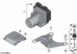 HYDRO UNIT DSC/CONTROL UNIT/FASTENING diagram for BMW 5 Series F10 LCI 528i