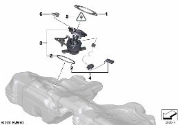 FUEL PUMP AND FUEL LEVEL SENSOR diagram for BMW 5 Series F10 LCI 528i