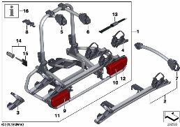 REAR BICYCLE CARRIER diagram for BMW 1 Series E81 116i 1.6