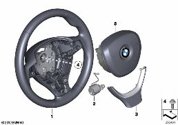 AIRBAG SPORTS STEERING WHEEL MULTIFUNCT. diagram for BMW 5 Series F10 LCI 525d