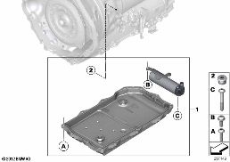 GA8HP45Z OIL RESERVOIR diagram for BMW 5 Series F10 LCI 528i