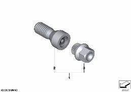 WHEEL BOLT LOCK WITH ADAPTOR diagram for BMW 5 Series F10 LCI 530d