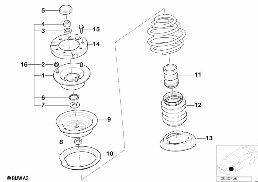 GUIDE SUPPORT/SPRING PAD/ATTACHING PARTS diagram for BMW 5 Series E39 528i