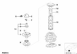 GUIDE SUPPORT/SPRING PAD/ATTACHING PARTS diagram for BMW 5 Series E39 528i