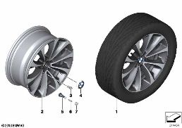 BMW LA WHEEL TURBINE STYLING 452 - 18'' diagram for BMW 5 Series F10 LCI 530d