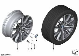 BMW LA WHEEL TURBINE STYLING 453 - 19'' diagram for BMW 5 Series F10 LCI 530d