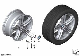 BMW LA WHEEL M DOUBLE SPOKE 613 - 18'' diagram for BMW 5 Series F10 LCI 530d