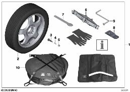 SPARE TIRE SYSTEM diagram for BMW 5 Series F10 LCI 530d
