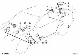 SINGLE COMPONENTS STEREO SYSTEM diagram for BMW 3 Series E36 318is