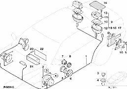 SINGLE COMPONENTS F TOP HIFI SYSTEM diagram for BMW 3 Series E36 318is