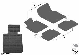 RUBBER MAT diagram for BMW 1 Series E81 116i 1.6