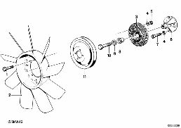 COOLING SYSTEM-FAN/FAN COUPLING diagram for BMW 2500-3.3Li 3.3Li