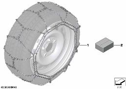 SNOW CHAINS diagram for BMW 1 Series E81 116i 1.6
