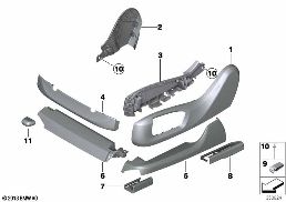 SEAT FRONT SEAT COVERINGS diagram for BMW 5 Series F10 LCI 525d