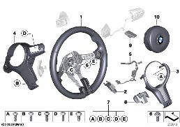 M SPORTS STEER.-WHEEL, AIRBAG, LEATHER diagram for BMW 5 Series F10 LCI 525d