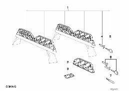 STANDARD SKI CARRIER FOR 6 PAIRS OF SKIS diagram for BMW 5 Series E39 528i