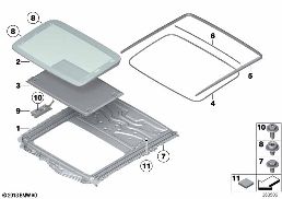 LIFT-UP-AND-SLIDE-BACK SUNROOF diagram for BMW 5 Series F10 LCI 520d