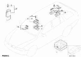 VARIOUS LAMPS/SPARE BULBS BOX diagram for BMW 5 Series E39 528i