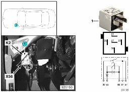 RELAY FOR AIR HORN K2 diagram for BMW 5 Series E39 528i