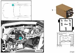RELAY FOR WINDSHIELD WIPER K11 diagram for BMW 5 Series E39 528i