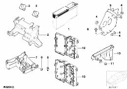 BRACKET F BODY CONTROL UNITS AND MODULES diagram for BMW 5 Series E39 528i