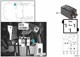 RELAY FOR CONSUMER SHUTDOWN K72 diagram for BMW 5 Series E39 528i