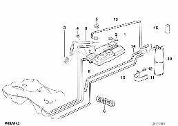 EXP.TANK/ACTIVATED CARBON CONTAINER diagram for BMW 5 Series E39 528i