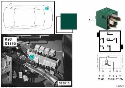 LOAD-SHEDDING RELAY FOR TERMINAL 15 K93 diagram for BMW 5 Series E39 528i