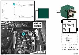 RELAY, RELIEF, TERMINAL 15 K6326 diagram for BMW 5 Series E39 528i