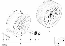 BMW LIGHT ALLOY WHEEL, RADIAL SPOKE 48 diagram for BMW 5 Series E39 528i