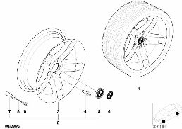BMW LIGHT ALLOY WHEEL, STAR SPOKE 49 diagram for BMW 5 Series E39 528i