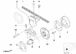VALVE TRAIN,TIMING CHAIN,UPPER/INTAKE diagram for BMW 5 Series E39 528i