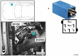 RELAY FOR ELECTRIC FAN I01152 diagram for BMW 5 Series E39 528i