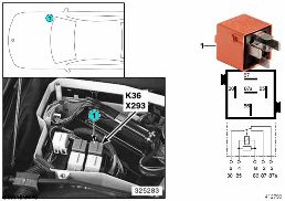 RELAY FOR WIPER 1 K36 diagram for BMW 5 Series E39 528i