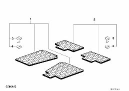 RUBBER MAT diagram for BMW 5 Series E39 528i