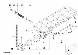 LUBRICATION SYSTEM/OIL PUMP WITH DRIVE diagram for BMW 5 Series E39 528i