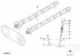 VALVE TIMING GEAR - CAM SHAFT diagram for BMW 5 Series E39 528i