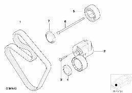BELT DRIVE WATER PUMP/ALTERNATOR diagram for BMW 5 Series E39 528i