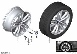 BMW LA WHEEL STYLING 610 - 19'' diagram for BMW 5 Series F10 LCI 530d
