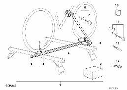TOURING BICYCLE HOLDER diagram for BMW 5 Series E39 528i