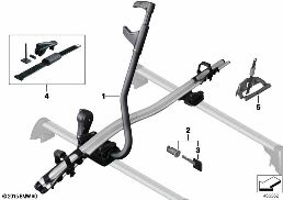TOURING BICYCLE HOLDER diagram for BMW 1 Series E81 116i 1.6