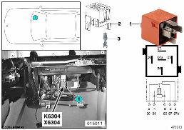 SECONDARY AIR INJECTION PUMP RELAY K6304 diagram for BMW 5 Series E39 528i