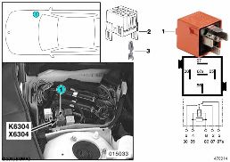 SECONDARY AIR INJECTION PUMP RELAY K6304 diagram for BMW 5 Series E39 528i