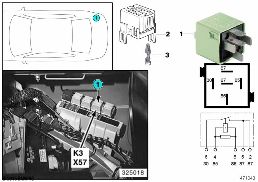 RELAY, LOAD-SHEDDING, TERMINAL R K3 diagram for BMW 5 Series E39 528i
